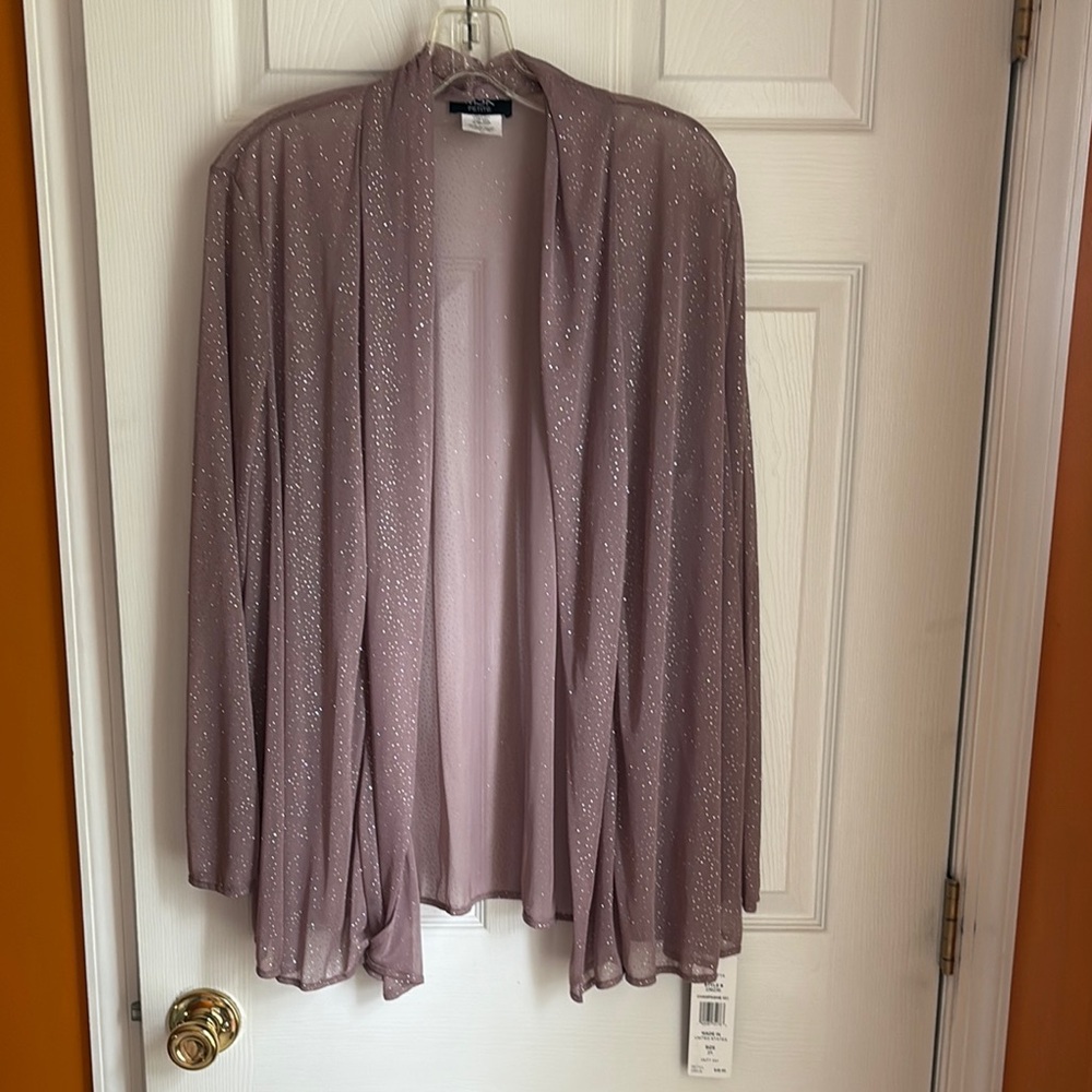MSK Purple Cardigan  Lightweight Silky Jacket